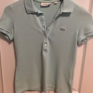 Lacoste Womens Slim Fit 34 Polo NWOT Pastel Teal Blue